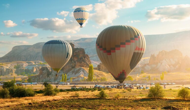 Hot air balloons in morning